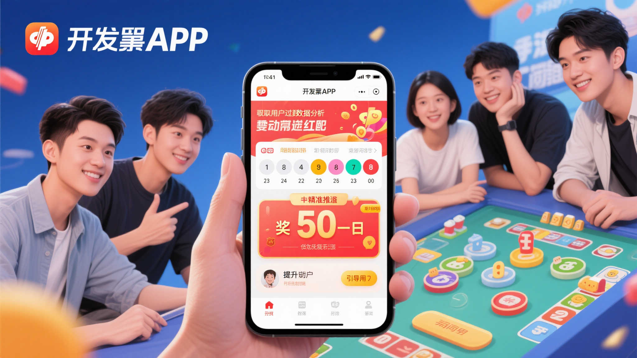 例如，有一组由年轻团队开发的彩票APP，